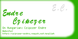 endre czipczer business card